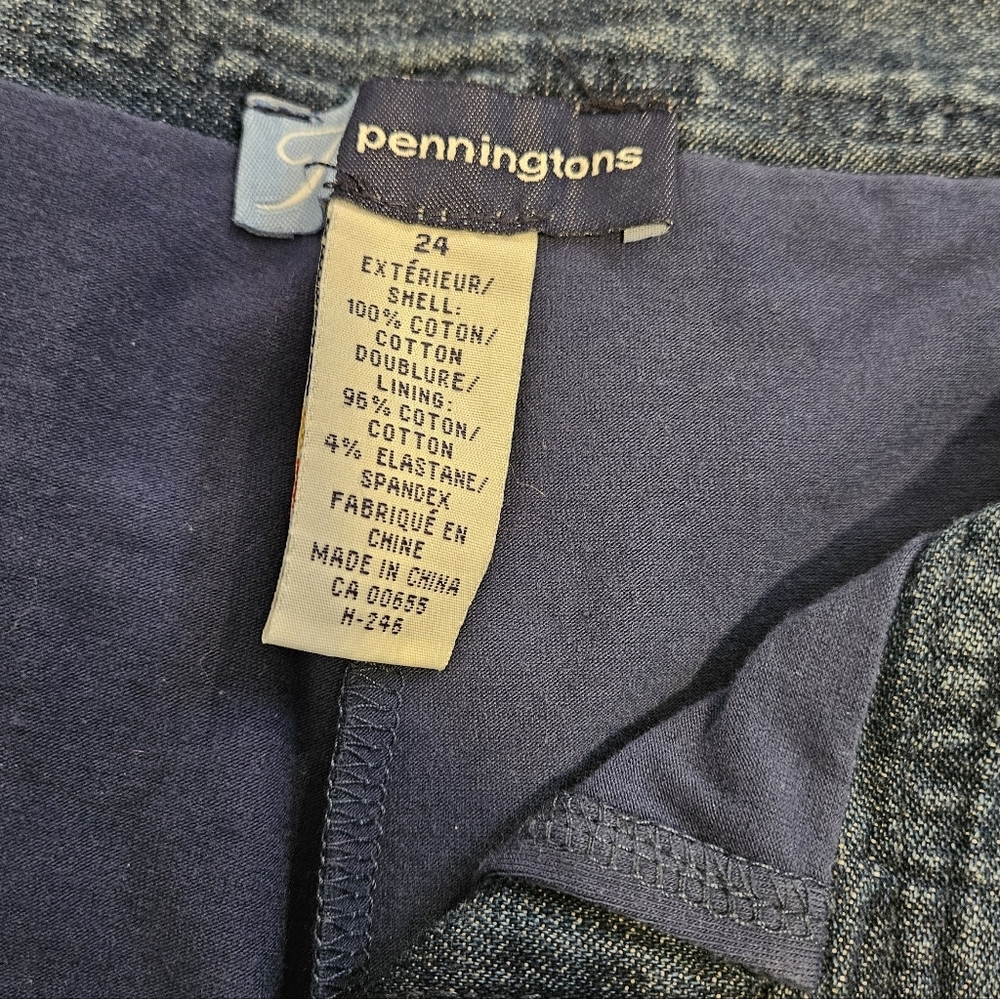 Women Stretch Denim 24" skirt skorty plus size pockets buttons - Pennigtons - Picture 5 of 5